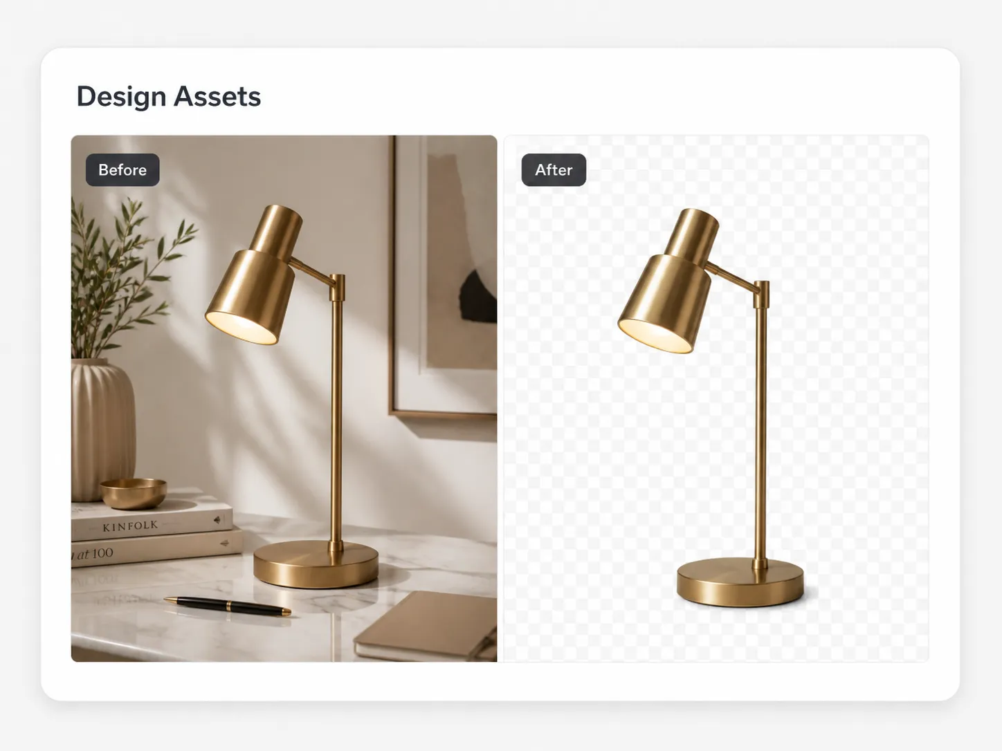 Remove image background example for reusable design assets