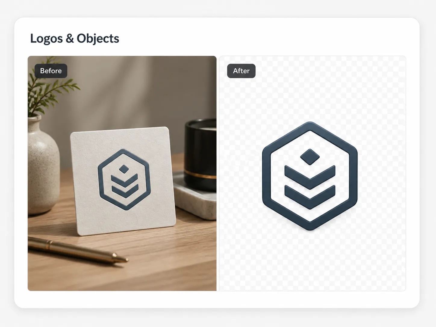 Logo background removal example for clean design assets